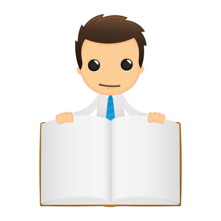 funny cartoon office workerのイラスト素材