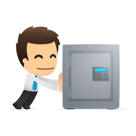 funny cartoon office workerのイラスト素材