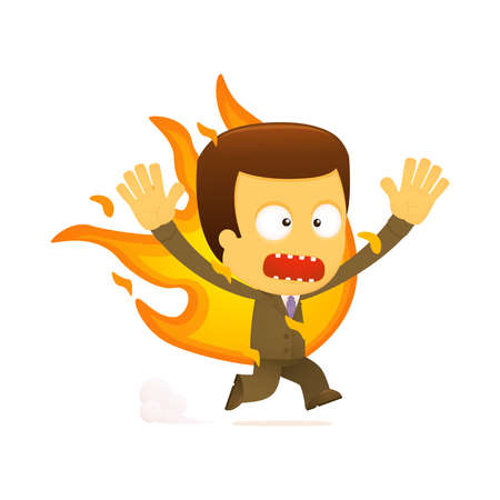 funny cartoon bossのイラスト素材