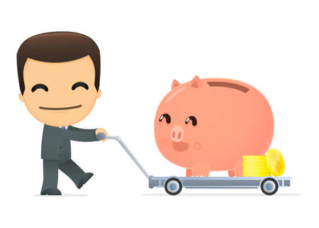 funny cartoon bossのイラスト素材