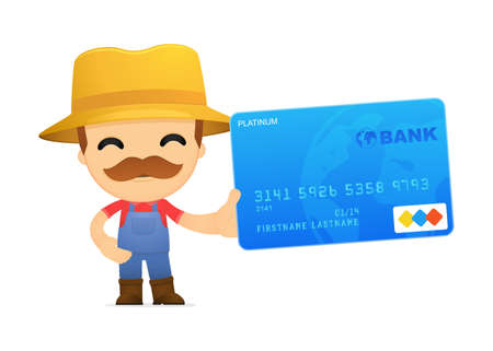 funny cartoon farmerのイラスト素材