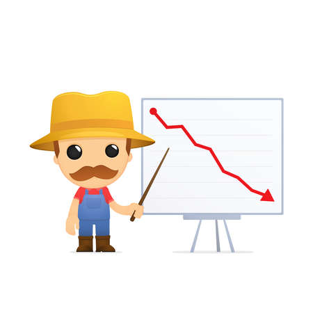 funny cartoon farmerのイラスト素材