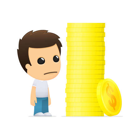 funny cartoon casual manのイラスト素材