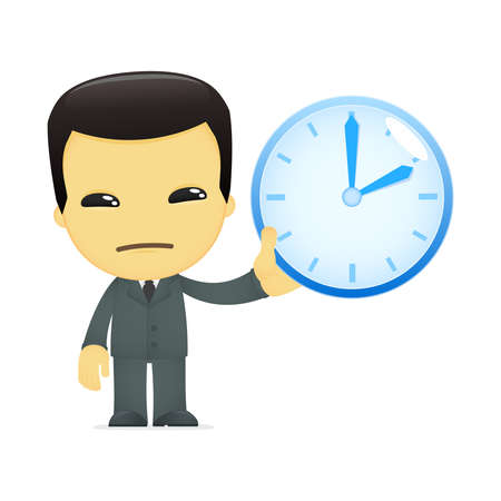 funny cartoon asian businessmanのイラスト素材