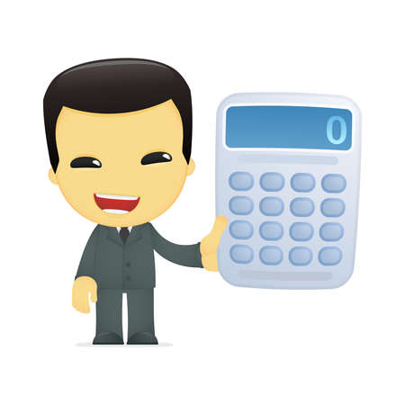 funny cartoon asian businessmanのイラスト素材