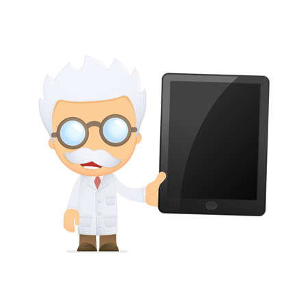 funny cartoon scientistのイラスト素材