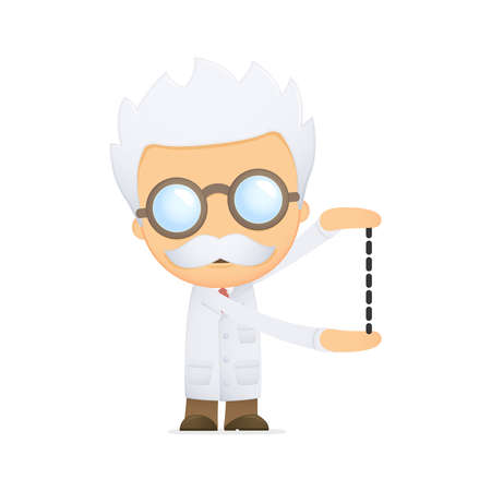funny cartoon scientistのイラスト素材