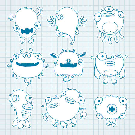 funny monstersのイラスト素材