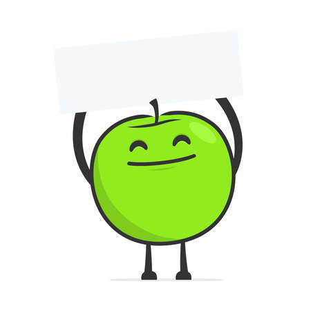 funny cartoon appleのイラスト素材