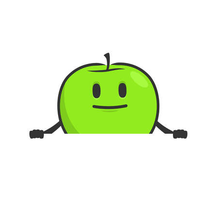 funny cartoon appleのイラスト素材