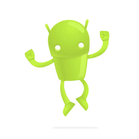 funny cartoon androidのイラスト素材