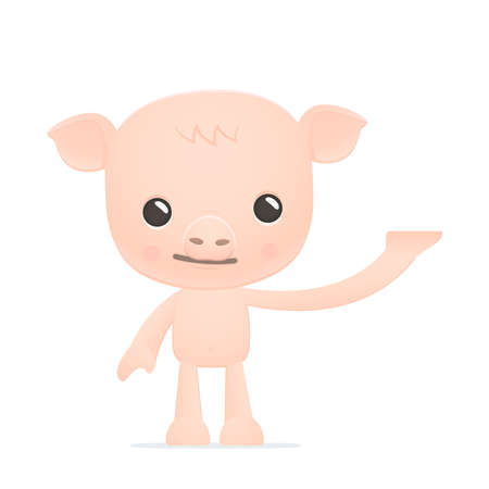 funny cartoon pigのイラスト素材