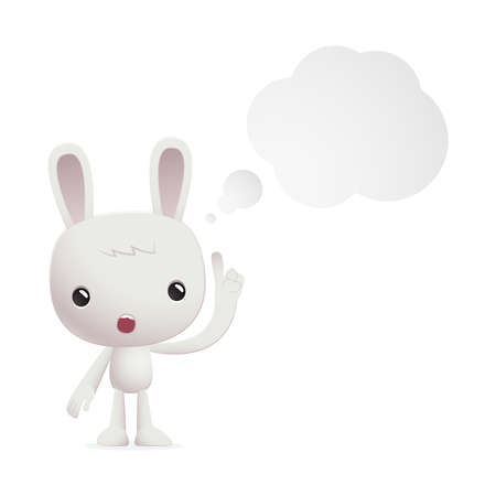 bunny in various poses for use in advertising, presentations, brochures, blogs, documents and forms, etc.のイラスト素材