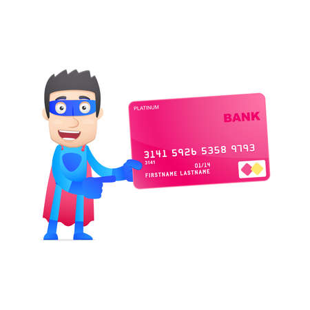 superhero in various poses for use in advertising, presentations, brochures, blogs, documents and forms, etc.のイラスト素材