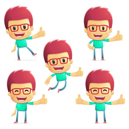 casual man in various poses のイラスト素材