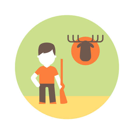conceptual illustration of hunter. flat design conceptのイラスト素材