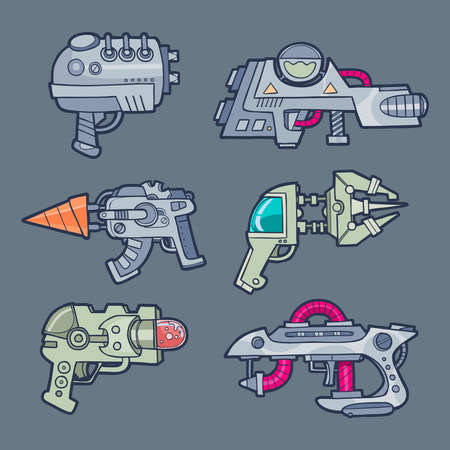 set of fantastic laser weaponsのイラスト素材