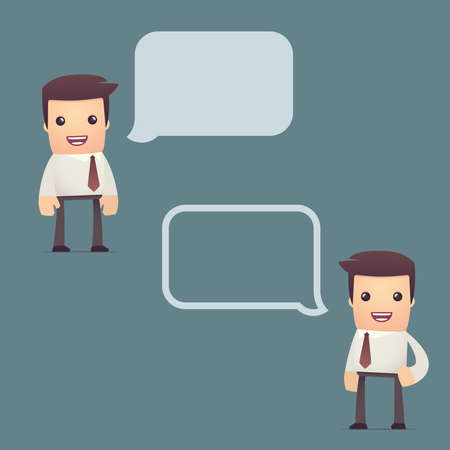 set of simple universal characters in different poses. manager. Use the character in dialog poses with other characters from this seriesのイラスト素材