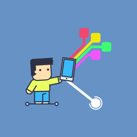 great potential of the new smartphone. Conceptual illustration.のイラスト素材