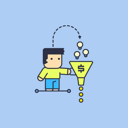 monetization of their own ideas. Conceptual illustration.のイラスト素材