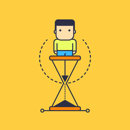 time spent as a hourglass. abstract conceptual illustration.