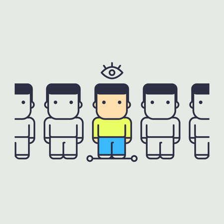 individual character that sight wisdom in society. abstract conceptual illustration.