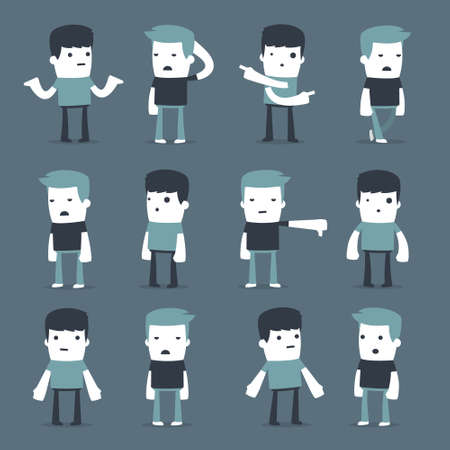 Flat Simple Characters two friends for use in designのイラスト素材