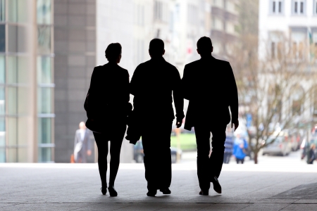 Business people in the office center. Urban scene.の写真素材