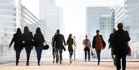 A large group of people on a light background. Panorama. Urban scene.の写真素材