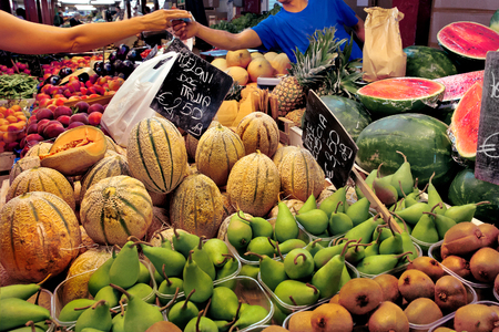 Fruit and vegetable market. Retail.の写真素材