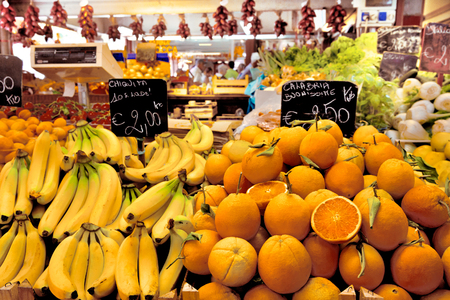 Fruit and vegetable market. Retail.の写真素材