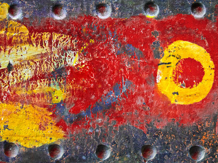 Metallic background with paint. Abstract background.の写真素材