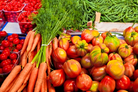 Fruit and vegetable market. Retail.の写真素材