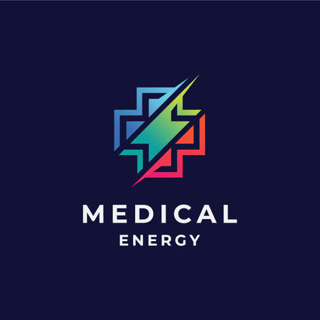 colorful medical energy logo designのイラスト素材