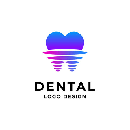 colorful tooth for dental drill logoのイラスト素材
