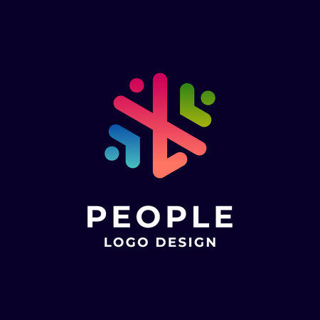 colorful peoples for family logo designのイラスト素材