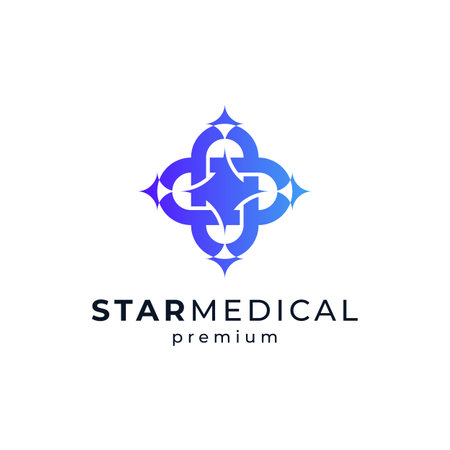shiny stars for medical and healthcare logo designのイラスト素材