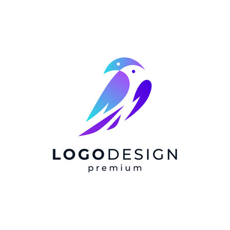 shiny and colorful birds for brand, animal or zoo logo designのイラスト素材