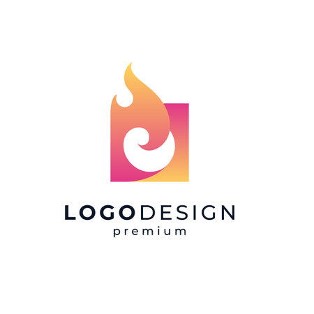 shiny fire for brand identity logo design templateのイラスト素材