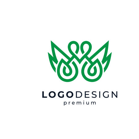 playful letter M with leaves and love for environment or nature logo designのイラスト素材