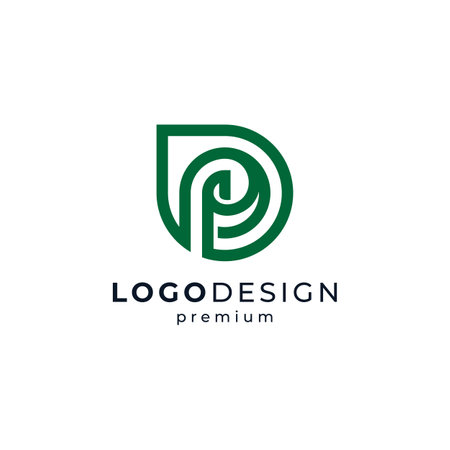 letter P and leaf for plantation, agriculture, botanical or environmental care logo design&#x9;のイラスト素材