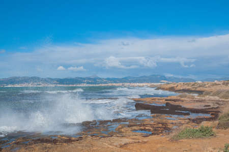 View towards Palma de Mallorca from area west of Can Pastilla. の写真素材