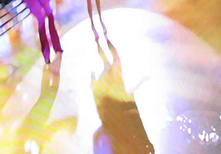 Ballroom dance floor abstract 16, digital painting in yellow, magenta, tan, green の写真素材