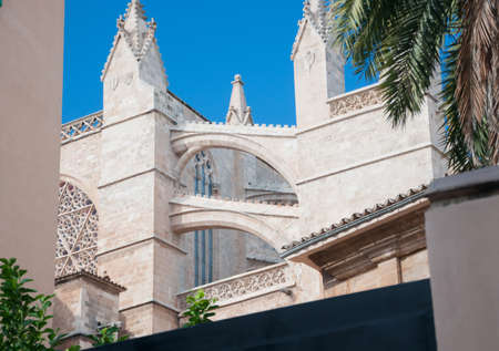 Gothic Cathedral detail. La Seu, Palma de Mallorca, Balearic islands, Spain.の写真素材