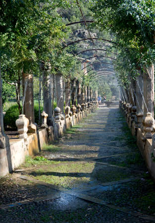 ALFABIA GARDENS, MAJORCA, SPAIN - OCTOBER 25 2013:  Working water installation on October 25 2013, Alfabia gardens, Mallorca, Spain.のeditorial素材