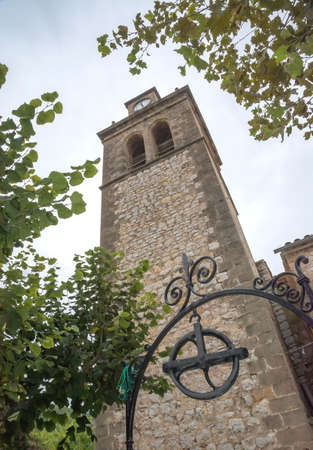 Tower of the Sant Crist chapel from the 18th century in S?Arraco, Majorca.のeditorial素材