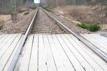 Railroad tracks perspectiveの写真素材