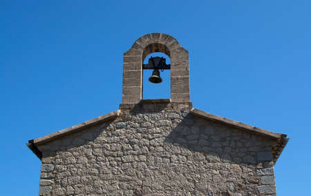 MONASTIR DE MIRAMAR, MAJORCA, SPAIN - JULY 24, 2015: Medieval campanile with belfry at the monastery of Miramar on July 24, 2015 in Mallorca, Balearic islands, Spain.のeditorial素材