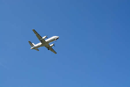 BROMMA AIRPORT, STOCKHOLM, SWEDEN - AUGUST 4, 2015: Golden Air first original airplane a SAAB 340...