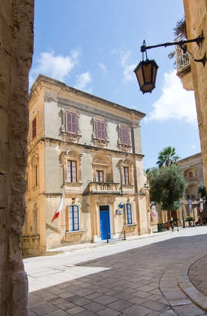 MDINA, MALTA - SEPTEMBER 15, 2015: Local police station inside old city walls on a sunny day in September 14, 2015 in Mdina, Malta.のeditorial素材